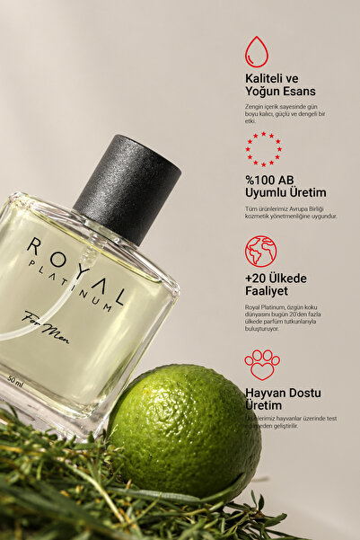 Royal Platinum M555 Erkek Parfüm Bergamot Lavanta Amber Ferah