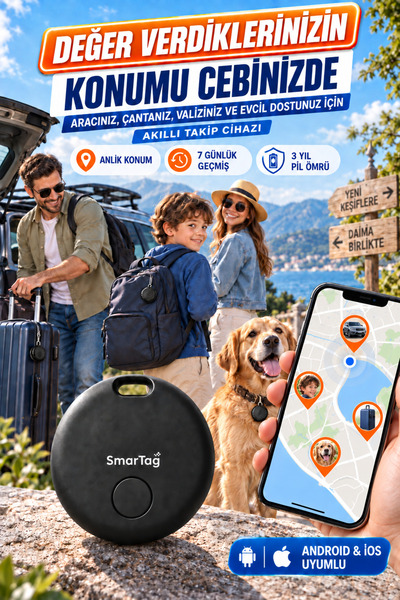 Zineets Smart Tag Akıllı Takip Cihazı Android ve iOS Uyumlu Anahtar Çanta Val...