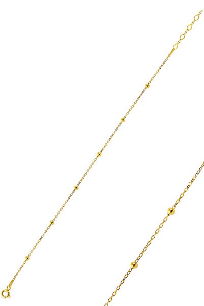 Silver Station Altın Kaplama 925 Ayar Gümüş Bileklik - Top Zincirli Gold Bile...