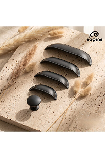 KOÇSAN Mussel Black 64 mm Handle Luxury Country Kitchen Furniture Cabinet Dra...