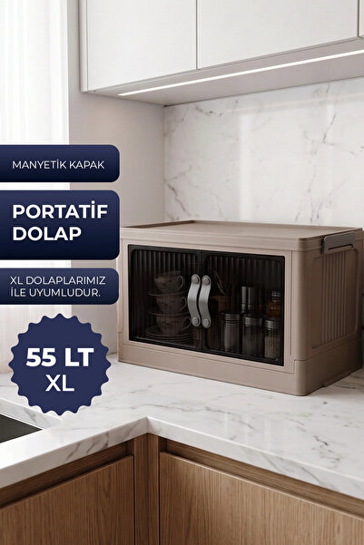 Kitchen Life Portatif İstiflenebilir Tekerleksiz Organizer Dolap - Plastik Do...