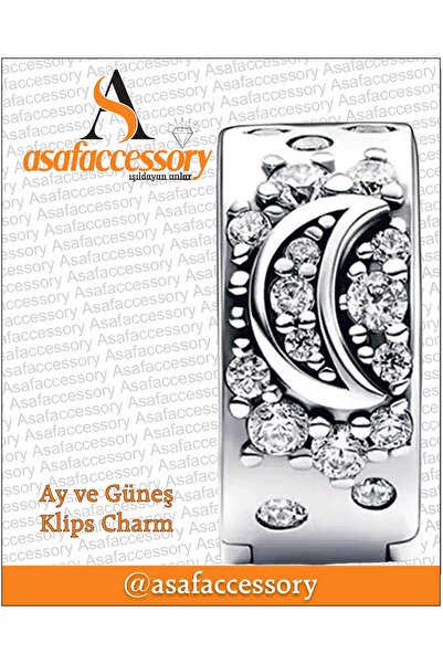 Genel Markalar Ay ve Güneş Klips charm | Asafaccessory