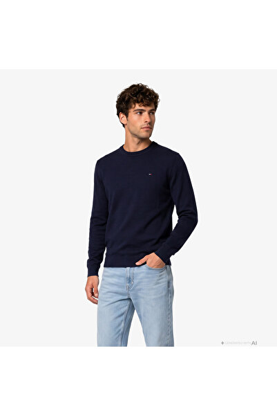 Tommy Hilfiger TJM SLIM ESS LIGHT SWEATER EXT Erkek Mavi Kazak - DM0DM22853