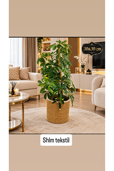 SHLM TEKSTİL 30&30 Hasır Saksılık,Sepet, Düzenleyici, çok amaçlı,banyo sepeti...