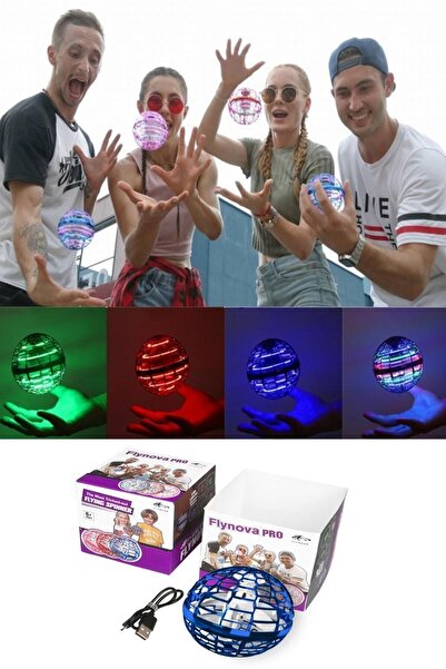 RoseRoi Flying Spinner Ufo Uçan Top Oyuncak Sensörlü Şarj Edilebilir Led Işık...