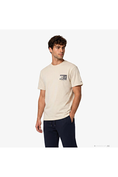 Tommy Hilfiger Sign Flag Erkek Bej T-Shirt