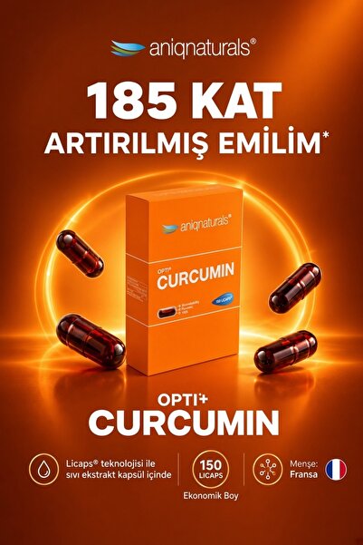 Aniqnaturals OPTI Curcumin 150 Licaps – Zerdeçal Kaynaklı Kurkumin İçeren Tak...