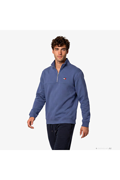 Tommy Hilfiger Badge Erkek Mavi Sweatshirt