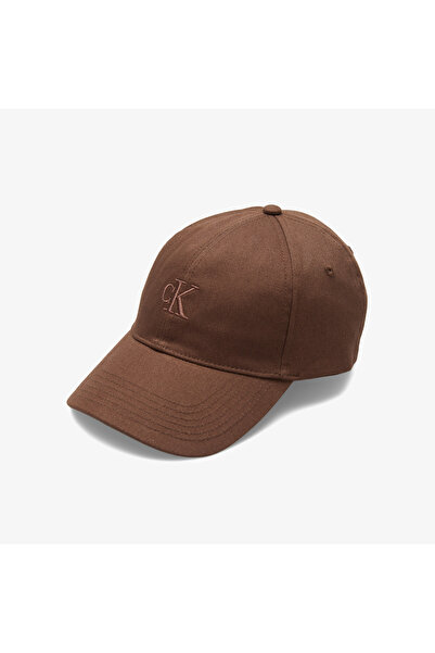 Calvin Klein Monogram Embroidery Baseball Kadın Kahverengi Şapka