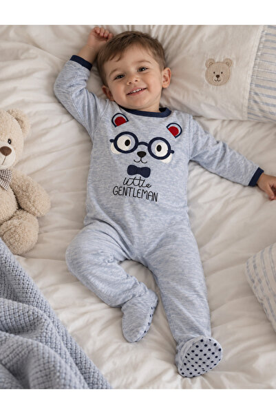 Sevnur Baby Erkek Bebek Kışlık Kadife Gözlüklü Uyku Tulumu