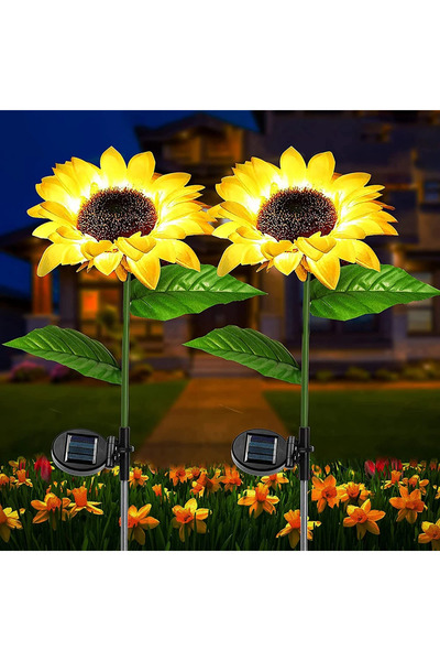 Choice Warm White Simulated Outdoor Solar Sunflowers Smart Sense Garden Light...