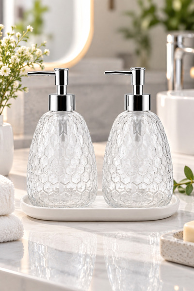 ANGDESİGN Royal Liquid Soap Dispenser 2Nd Generation with Stand Transparent-C...