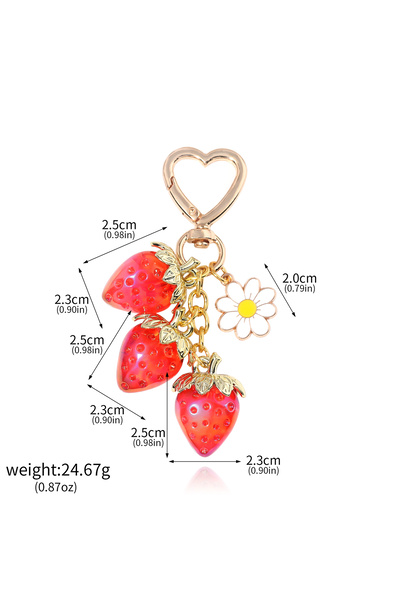 Choice K00891 Cute Strawberry Bag Pendant Keychain Kawaii Heart Flower Daisy ...
