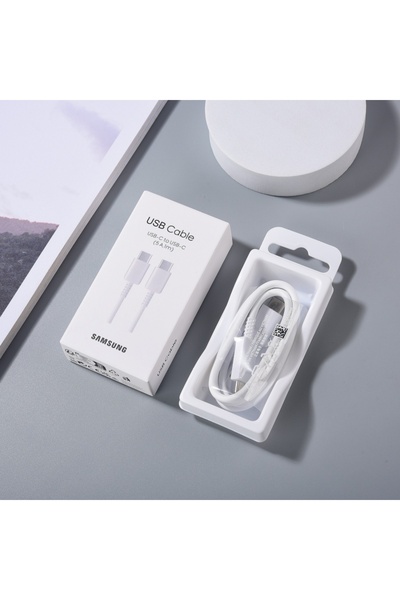 Samsung 100cm with Box white 65W 45W 5A PD Cable For S22 S23 S24 FE S25 Ultra...