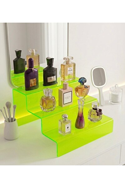 Trend Pleksi 3 Katlı Merdiven Stand (30CM NEON YEŞİL)