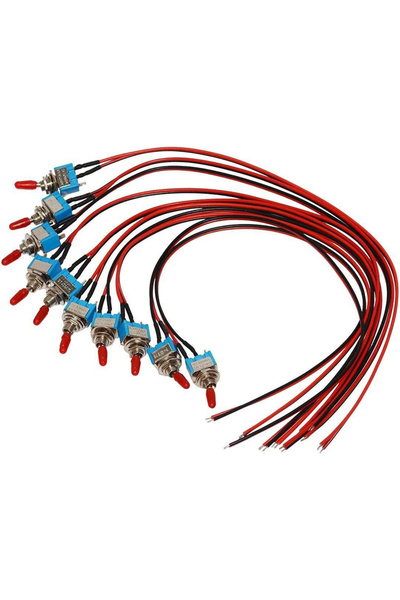 Choice 10pcs 10pcs Mini Toggle Switches ON/Off SPST with Pre-soldered Wires S...