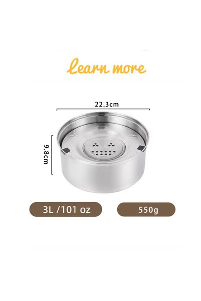 Choice 3L Big Capacity Stainless Steel Dog Floating Bowl, No Spill Anti-Splas...