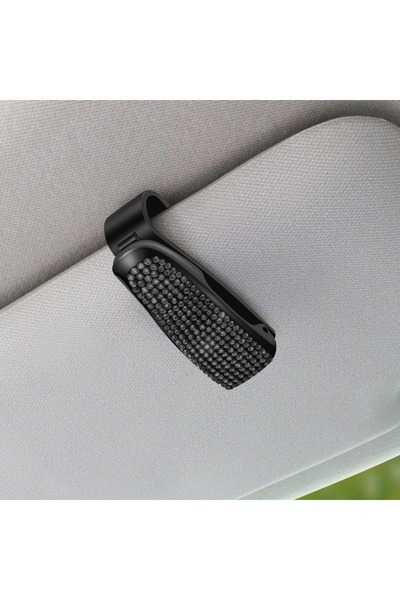 Choice4 black Sunglasses Clip Car Sunshades Sun Visor Rhinestone Portable Uni...