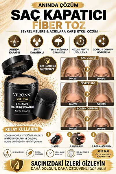Veltrex Unisex Medium Blonde White Hair Concealer New Generation Hair Volumiz...