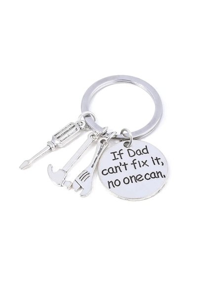 Choice Silver Hand Tools Themed Keychain 'If Dad Can't Fix It No One Can' Pen...