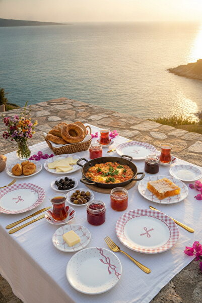 ers erbaşlar Fiyonk Lüx Ceramic Cake Set for 6 People Cake Plate (20 cm)