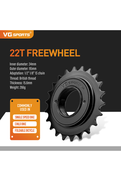 Choice 1pc 22T Black 1pc VG Sports 16T/18T/20T/22T/24T 34MM Single Speed Bicy...