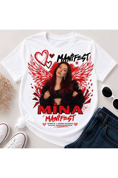 SİBELİZE Manifest Mina Kanatlı Tasarım T-shirt