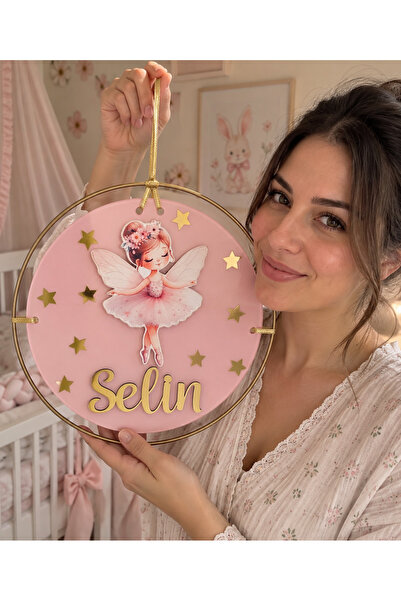 BL Baby Lüks El Yapımı İsme Özel Yuvarlak Bebek Kapı süsü, Hastane Süsü, Bebe...