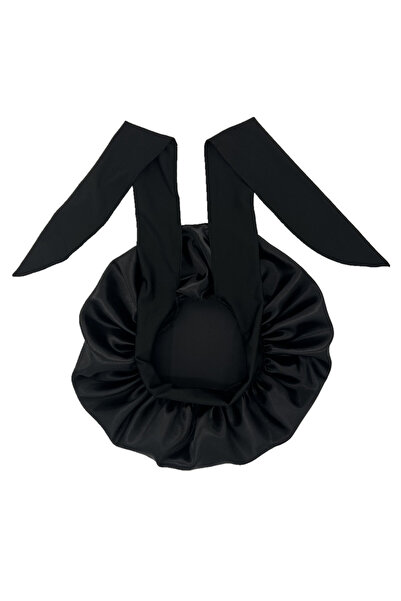 Choice BLABOW2192BLA Satin Bonnet Silky Bonnet With Elastic Tie Band Adjustab...