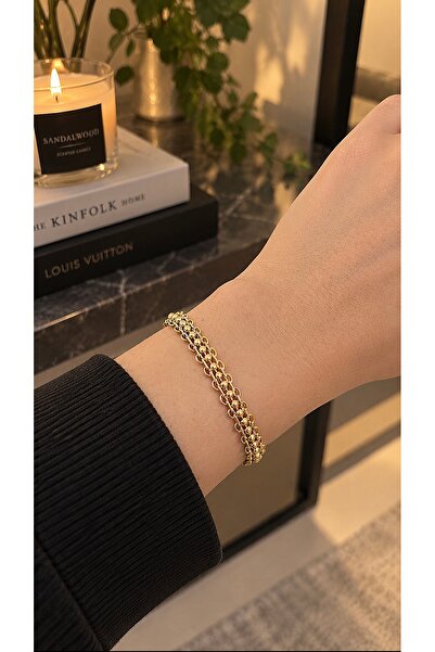 MİLUNXTE Xuping Bileklik Kadın Gold Çelik Dorika Toplu 14K Altın Kaplama Örgü...