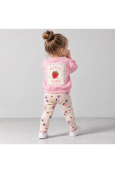 AduraKids Çilek Baskılı Kız Çocuk İkili Takım