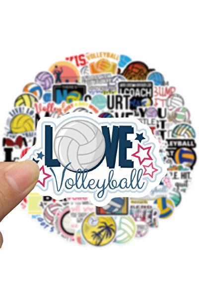 Choice 50PCS 50PCS Cartoon Volleyball Sports Sticker I Love Volleyball Person...