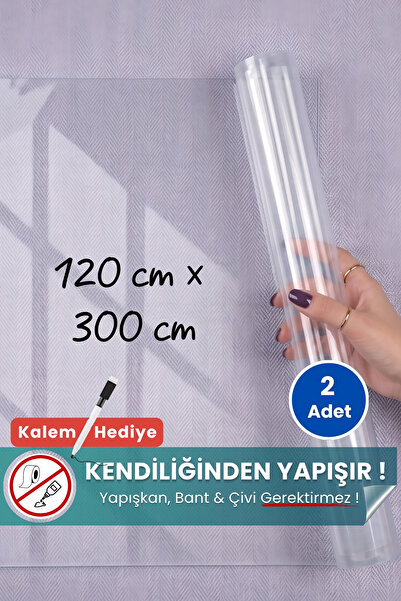 Pi Papers Akıllı Kağıt - 120x300 Cm Şeffaf, 2 Adet Elektrostatik Elektriklenm...