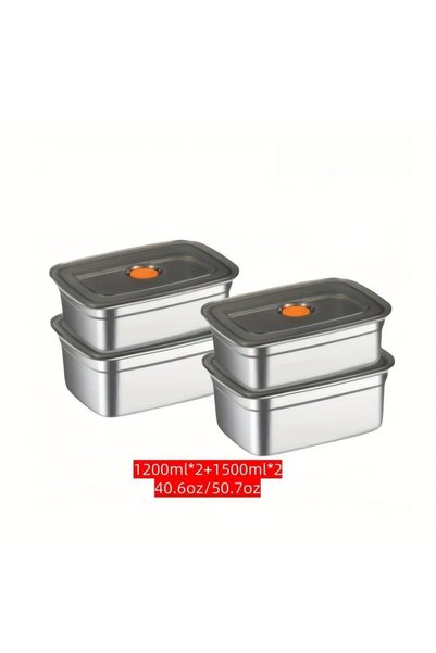 Choice 4 4PCS Stainless Steel Food Containers with Lids Reusable Stackable Le...