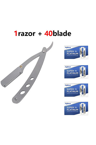 Choice5 M291 1razor 40 blade Shaver Barber Edge Stainless Steel Razor Men Pro...