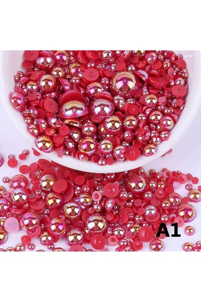 Choice75 120 قطعة من خرز ABS نصف دائري بألوان AB، مقاس 6 مم، بتشكيلة عشوائية،...