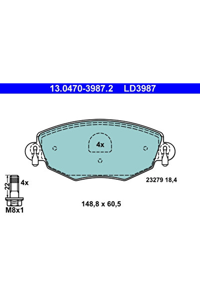Ate Σετ τακάκια φρένων, δισκόφρενα 13.0470-3987.2 Ford Mondeo Iii/Mondeo Iii ...