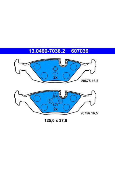 Ate Σετ τακάκια φρένων, δισκόφρενα 13.0460-7036.2