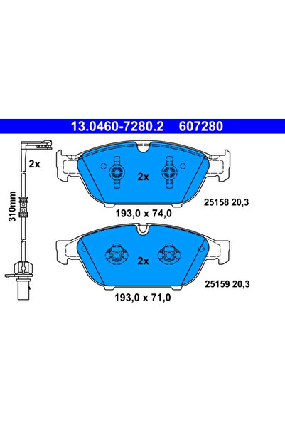 Ate Brake pad set, disc brake 13.0460-7280.2