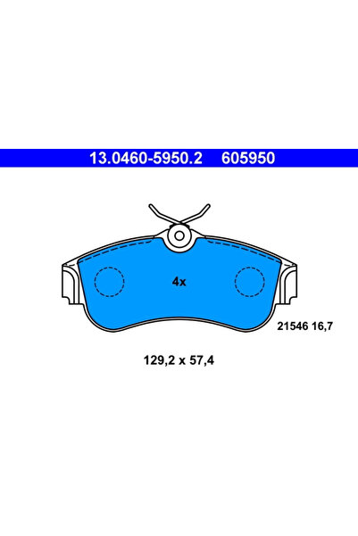 Ate Σετ τακάκια φρένων, δισκόφρενα 13.0460-5950.2