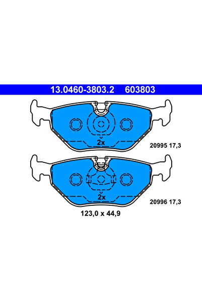 Ate Σετ τακάκια φρένων, δισκόφρενα 13.0460-3803.2