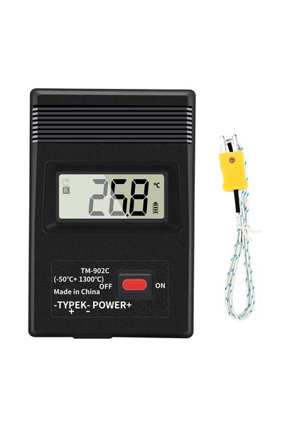 Choice مقياس حرارة رقمي بشاشة LCD TM902C أسود اللون، من -50 إلى 1300 درجة مئو...