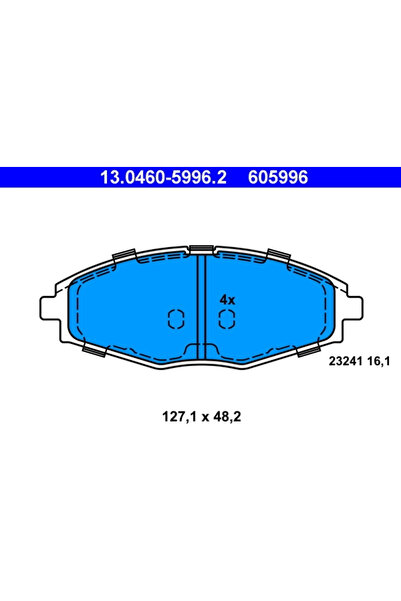 Ate Комплект спирачни накладки, дискови спирачки 13.0460-5996.2
