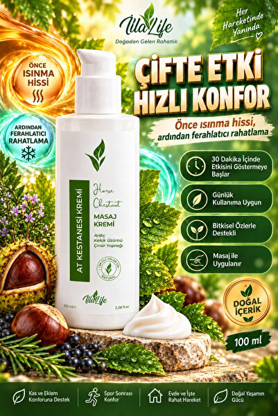 İlla Life Hızlı Etkili Isıtıcı Ferahlatıcı Bitkisel Masaj Kremi Kas Eklem Rah...