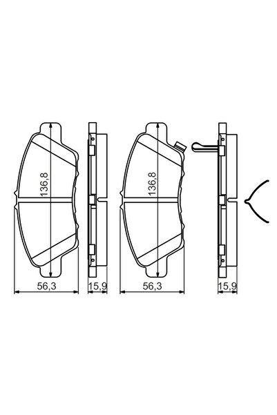 Bosch Комплект спирачни накладки, дискова спирачка 0 986 494 562