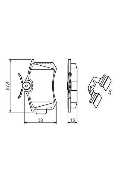 Bosch Σετ τακάκια φρένων, δισκόφρενο 0 986 494 597
