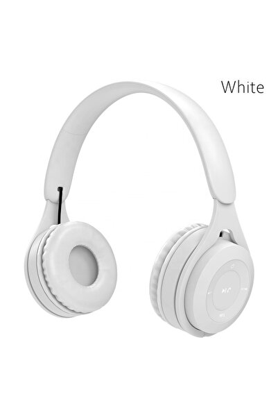 Choice سماعة رأس لاسلكية WHITE Y08 مزودة بتقنية البلوتوث وسماعات رأس ماكارون ...