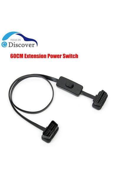 Choice 60CM OBD2 16 Pin Male To Female Right Angle Extension Cable With Power...