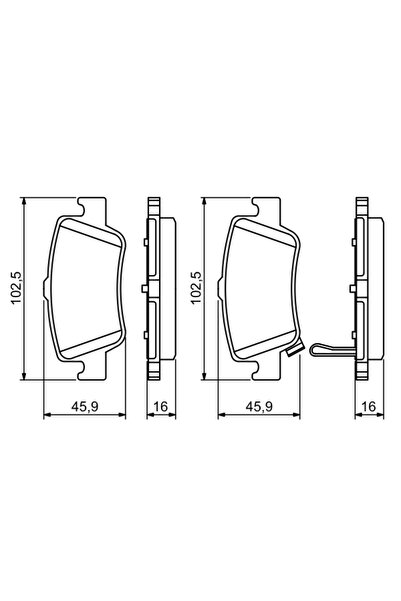 Bosch Комплект спирачни накладки, дискова спирачка 0 986 494 182