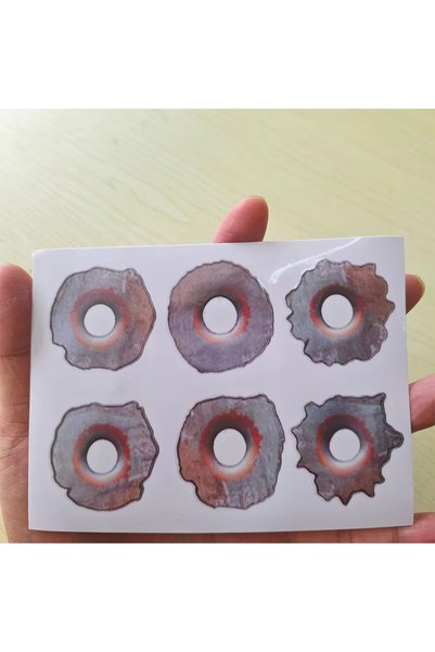 Choice MTTZ053 6pcs Rusty Bullet Hole Auto Motorcycle Stickers Waterproof Mot...